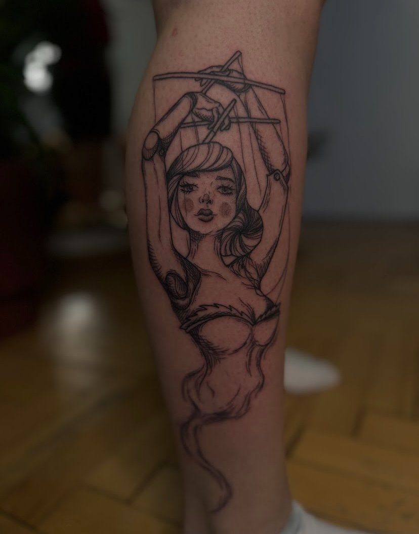 Marionetka, blackwork